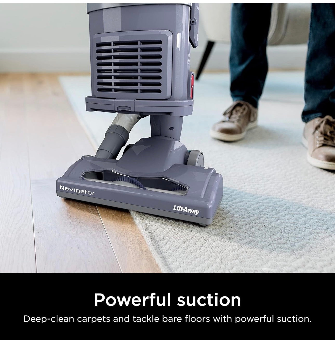 Shark NV352 Navigator Lift Away Upright Vacuum, Hepa Filter, Anti-Allergen Technology, Swivel Steering, Ideal for Carpet, Stairs, & Bare Floors, with Wide Upholstery & Crevice Tools, Lavender