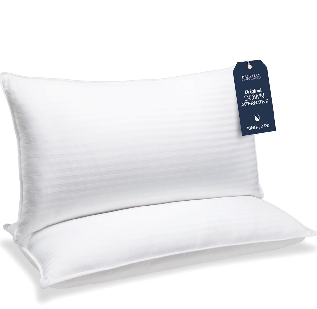 Beckham Hotel Collection Bed Pillows King Size Set of 2 - Down Alternative Pillow for Back, Stomach or Side Sleepers