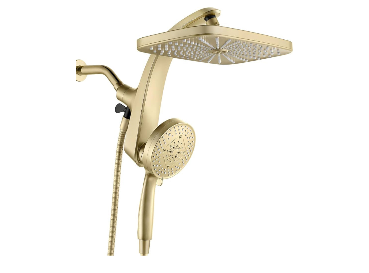 High Pressure Rain Shower Head: Upgrade Shower Heads with Handheld Spray Combo with Fixed Showerhead and 10 Sprays Handheld Shower Head, Detachable Shower head Built-in Magnetic Docking and Power Jets