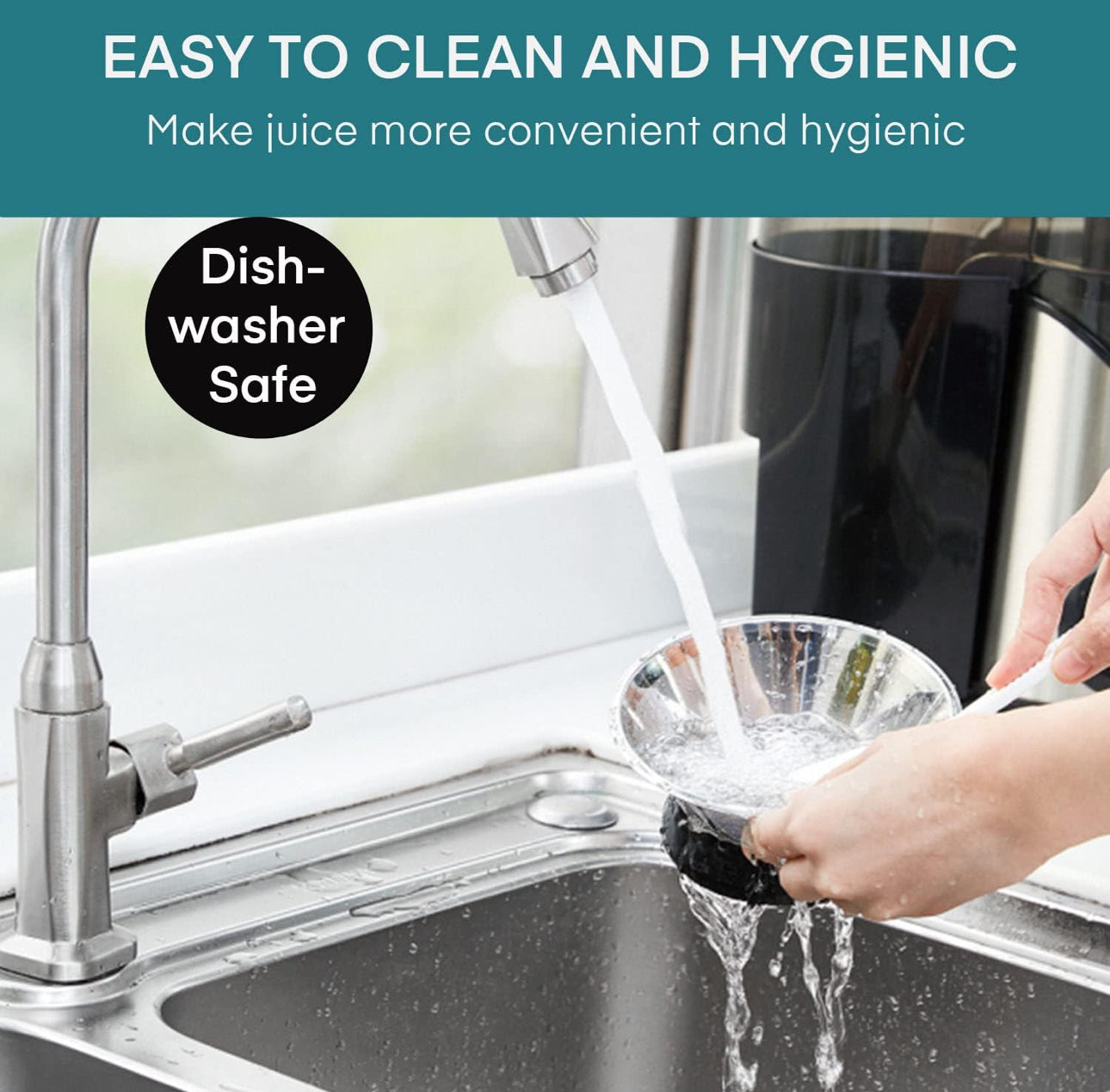 Qcen Juicer Machine, 800W Centrifugal Juicer Extractor with Wide Mouth 3” Feed Chute for Fruit Vegetable, Easy to Clean, Stainless Steel, BPA-free (Black)