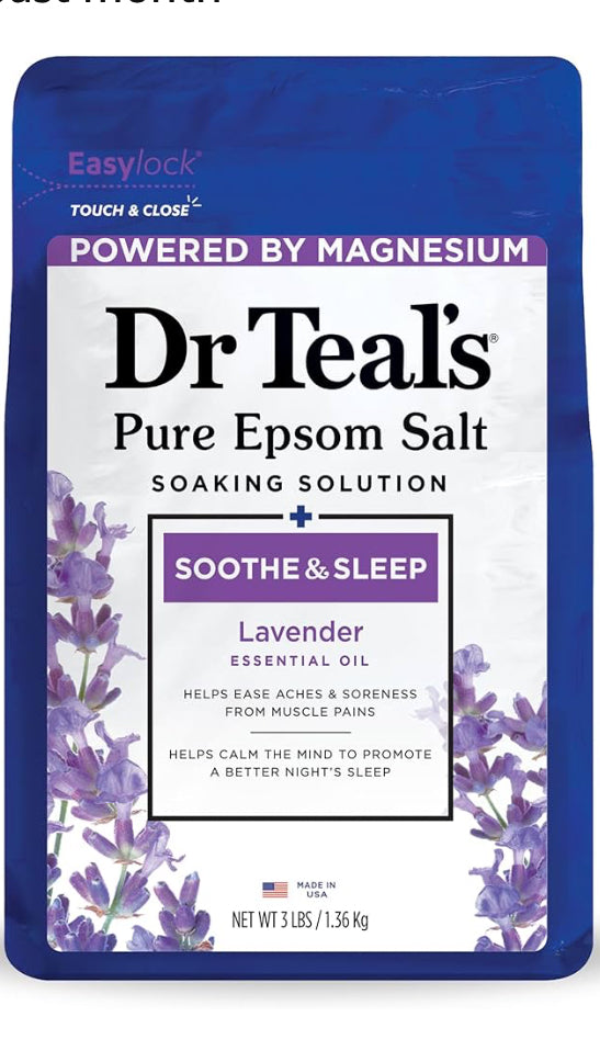 Dr Teal's Epsom Salt Soaking Solution, Soothe & Sleep, Lavender 48oz