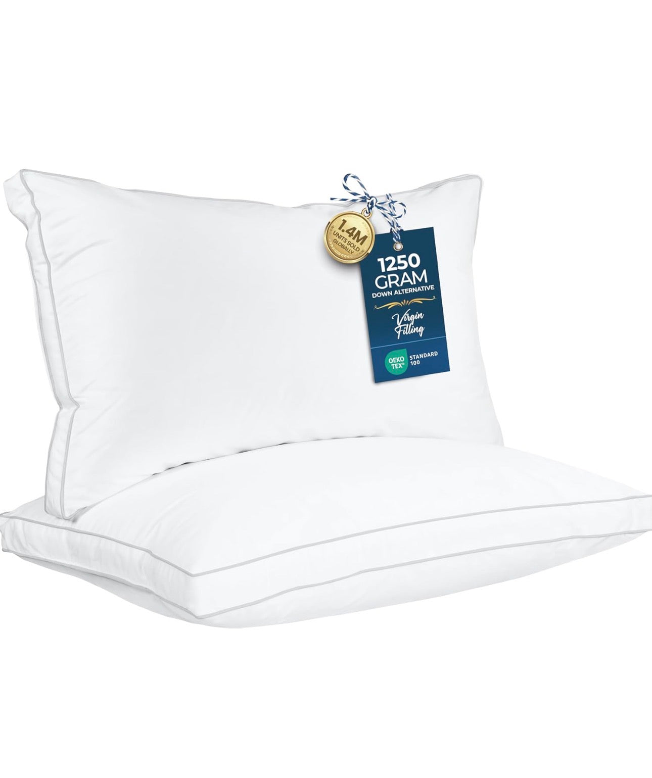 Utopia Bedding Bed Pillows for Sleeping King Size (White), Set of 2, Soft & Fluffy Pillow with Down Alternative Filling, Cooling, Hotel Quality, Gusseted Pillow for Back, Stomach or Side Sleepers