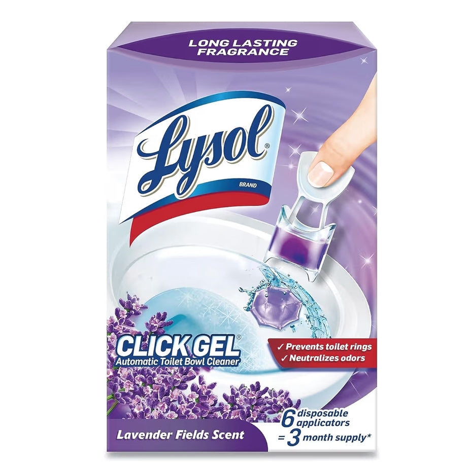 Lysol Click Gel Automatic Toilet Bowl Cleaner, Toilet Gel Stamp, Toilet Freshener, Bathroom Essentials, Refreshing Mango & Hibiscus Scent