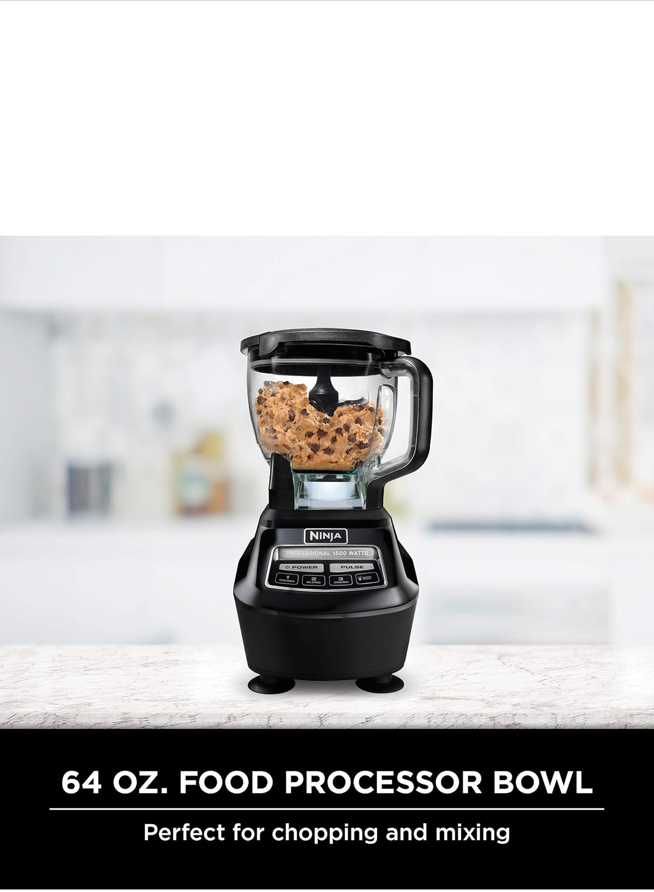 Ninja Mega Kitchen System, 1500W, 72 oz. Full-Size Blender & 8-Cup Food Processor with (2) 16 oz. To-Go Cups, Total Crushing Technology - Smoothies, Ice Crushing, Purees, Dough & More, Black, BL770