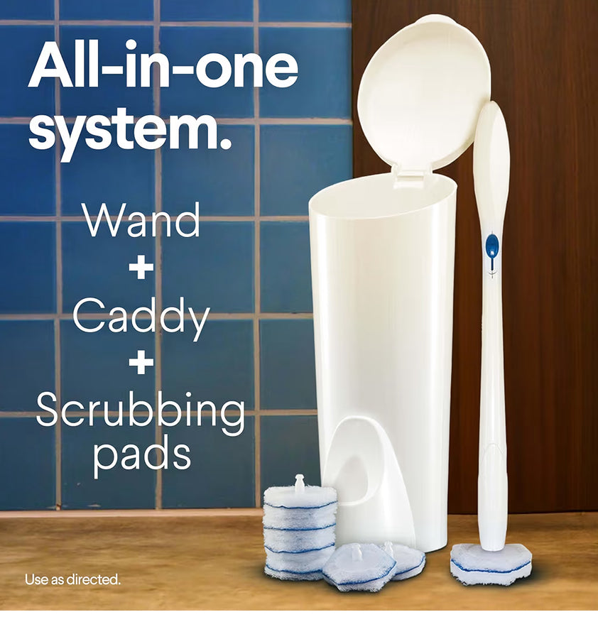 CLOROX ToiletWand Toilet Bowl Cleaner- Toilet Brush, Storage Caddy and 16 Disinfecting Refill Heads