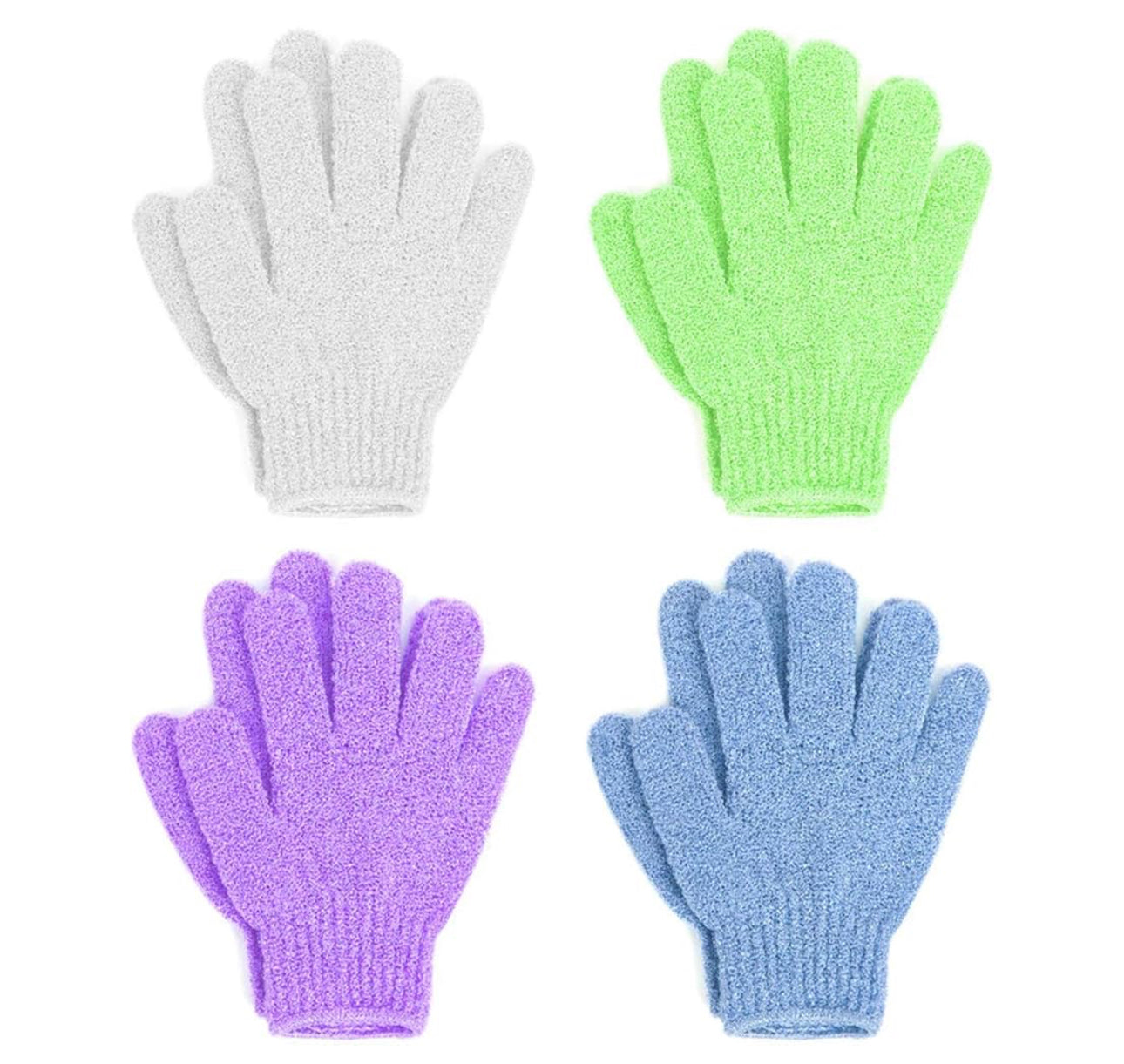 Exfoliating Bath Gloves, Pack of 4
