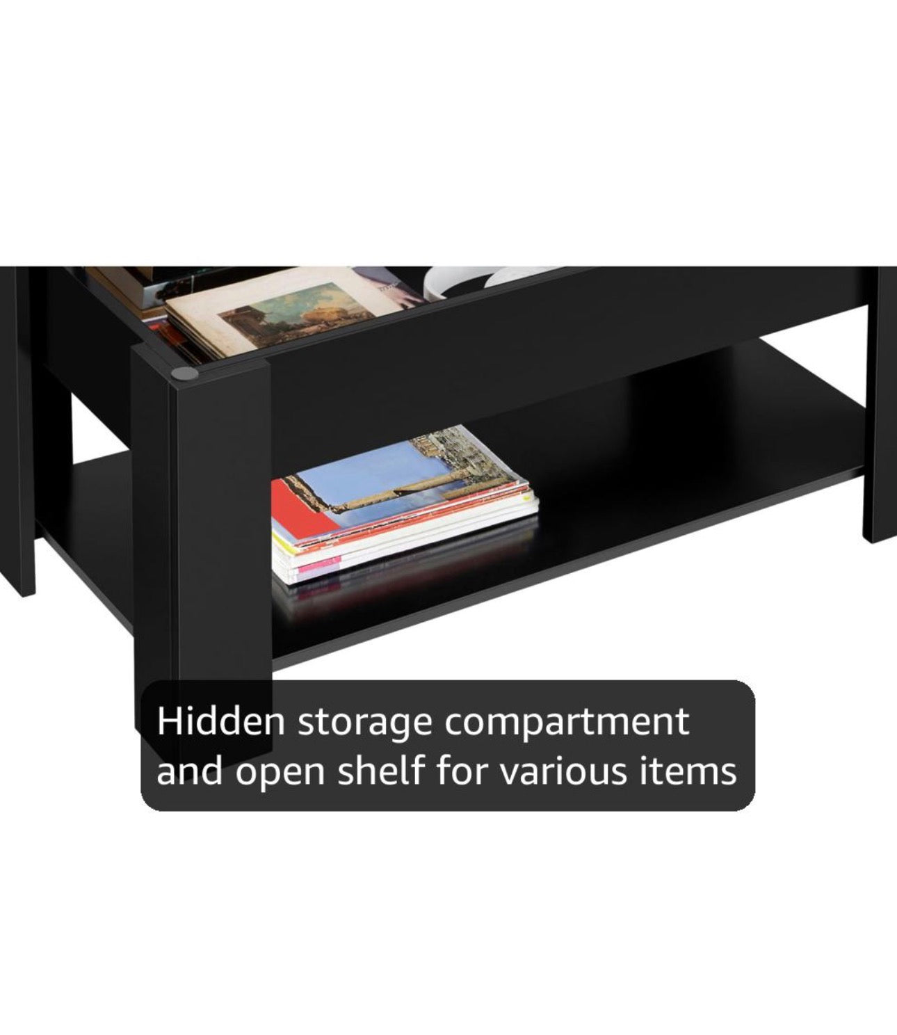 Wooden Coffee Table, Lift Top Coffee Table with Large Hidden Storage Shelf, Lift Tabletop Dining Tables for Living Room, Home Small Space