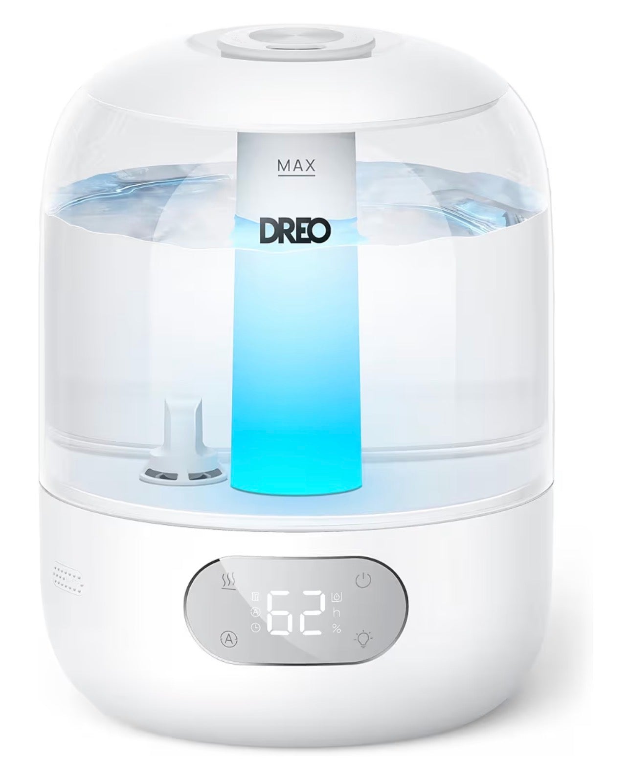 DREO Humidifiers for Bedroom, 3L Top Fill 30H & 26dB Quiet Runtime for Large Room, Cool Mist Ultrasonic Humidifier with Humidity Sensor, Night Light for Home, Baby, Nursery, Plants, New Edition