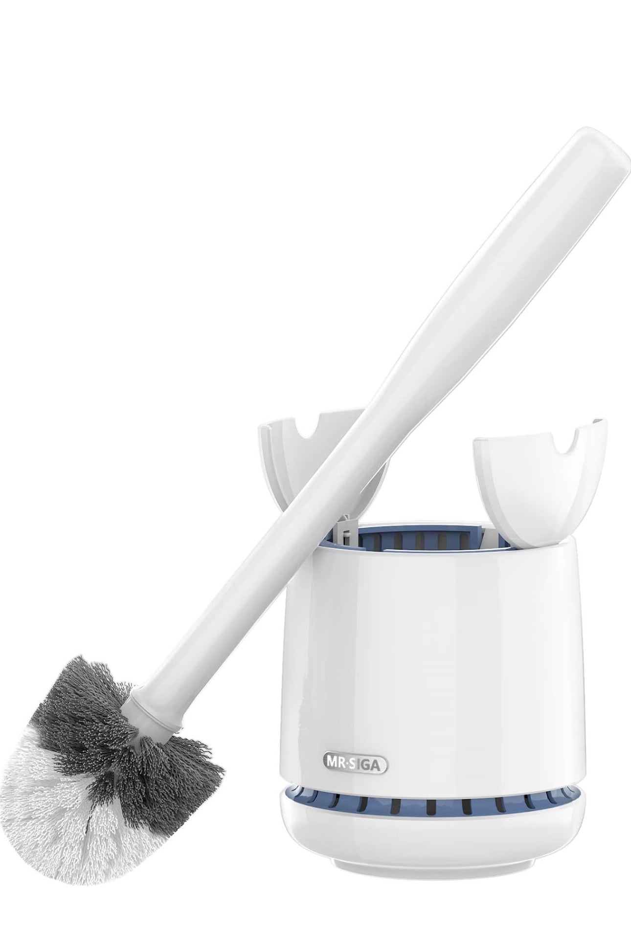 MR.SIGA Toilet Bowl Brush and Holder, Premium Quality, with Solid Handle and Durable Bristles for Bathroom Cleaning