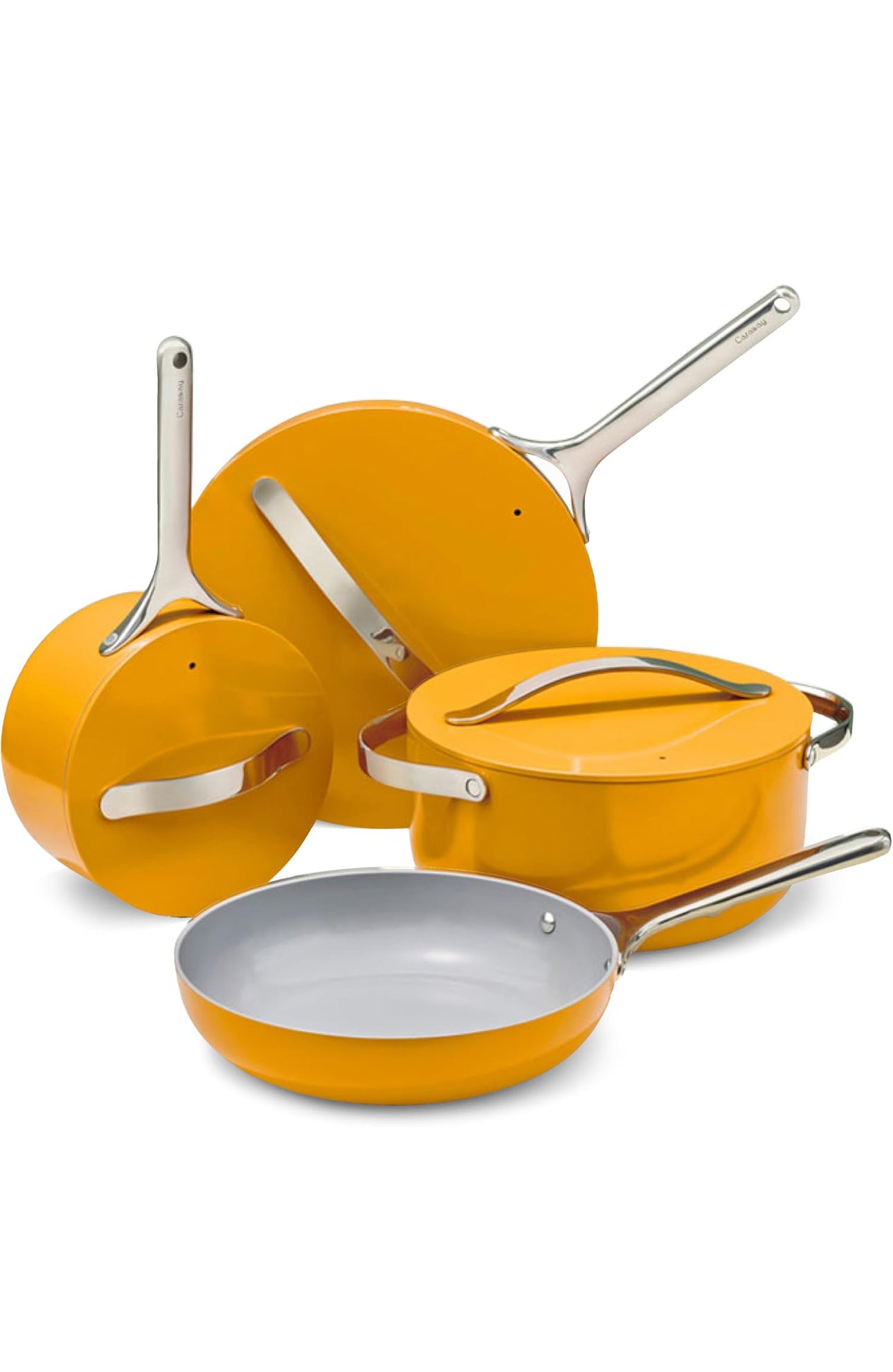 Caraway Non-stick Ceramic Cookware Set (12 Piece) Pots, Pans, Lids and Kitchen Storage - PFAS & PFOA Free - Oven Safe Pan Set & Compatible with All Stovetops - Perracotta