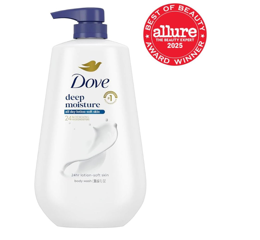 Dove Body Wash Deep Moisture for 24hr Lotion-Soft Skin Moisture Moisturizing Skin Cleanser with No Sulfates No Parabens