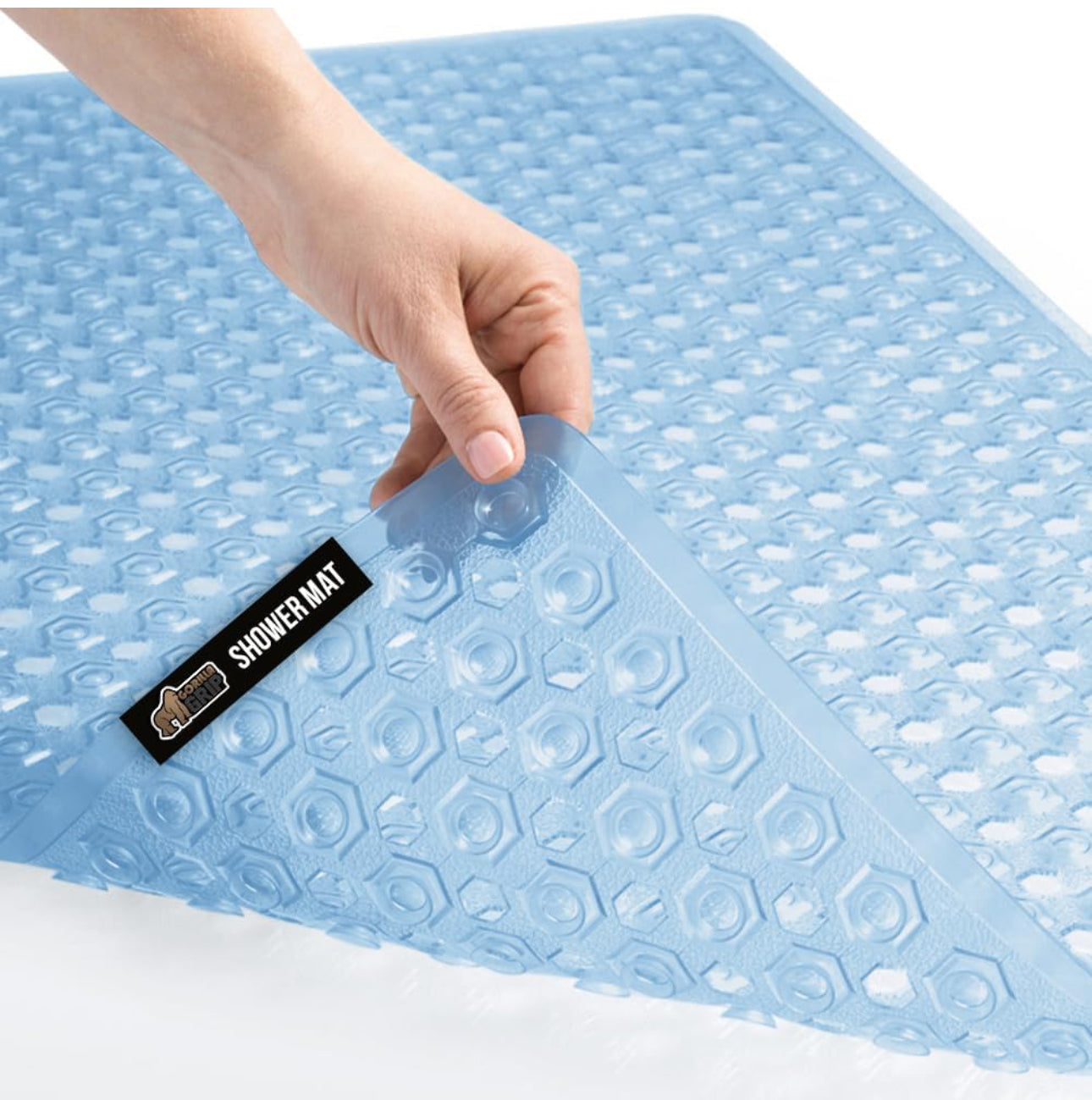 GORILLA GRIP Patented Bath Tub Shower Mat, Machine Washable Bathtub Floor Liner Mats, Suction Cups and Drain Holes to Keep Tubs Clean, Soft on Feet, Bathroom Essentials 35" x 16" (Rectangular)