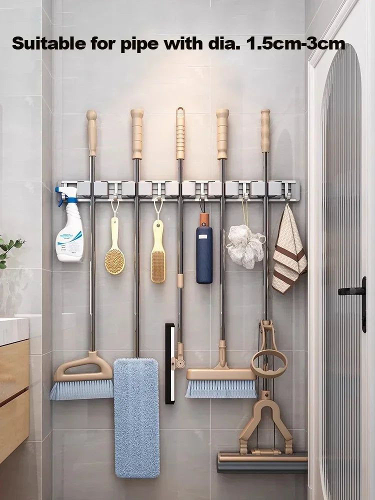 Mop and Broom Organizer Mop Holder Rack Mop Holder Wall Mounted