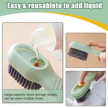 Shoes Brush Automatic Liquid Discharge Multifunction Press Out Shoes Cleaner
