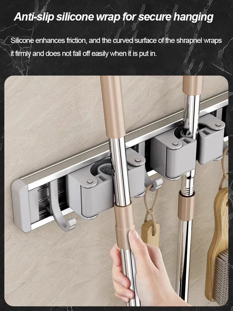 Mop and Broom Organizer Mop Holder Rack Mop Holder Wall Mounted