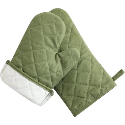 Oven glove four piece set, insulated, heat-resistant, microwave oven gloves, kitchen cooking insulated gloves, baking tools