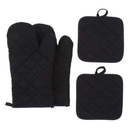 Oven glove four piece set, insulated, heat-resistant, microwave oven gloves, kitchen cooking insulated gloves, baking tools