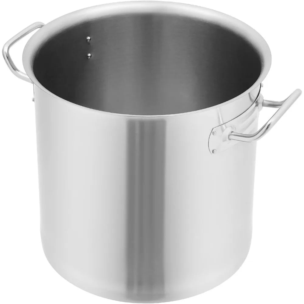 Commercial Grade 22-Quart Stainless Steel Stock Pots with Lid, Large Cooking and Canning Pots, Heavy Duty Stockpots for Industri