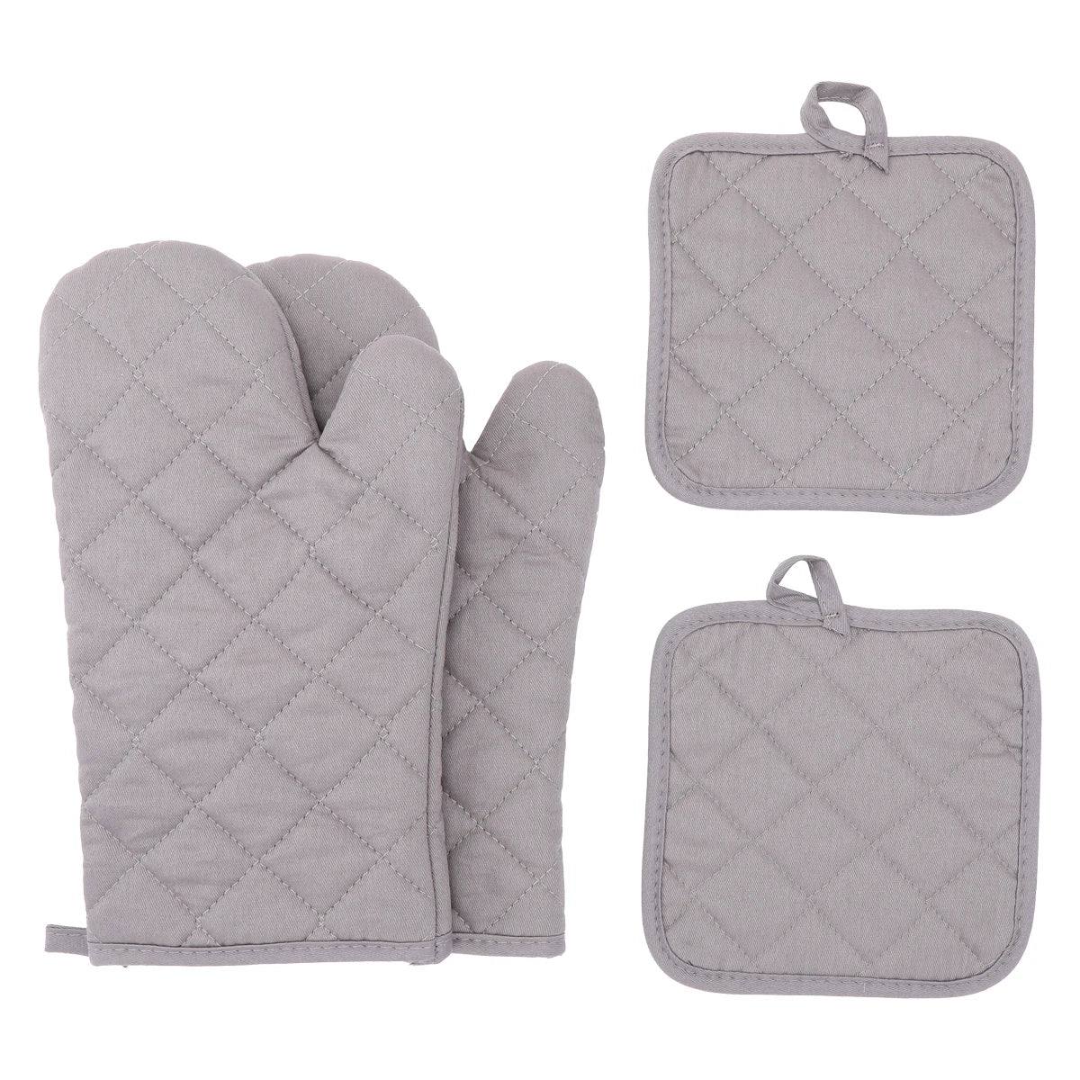 Oven glove four piece set, insulated, heat-resistant, microwave oven gloves, kitchen cooking insulated gloves, baking tools