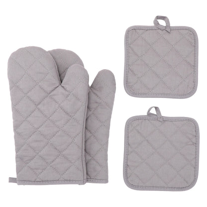 Oven glove four piece set, insulated, heat-resistant, microwave oven gloves, kitchen cooking insulated gloves, baking tools