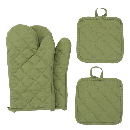 Oven glove four piece set, insulated, heat-resistant, microwave oven gloves, kitchen cooking insulated gloves, baking tools
