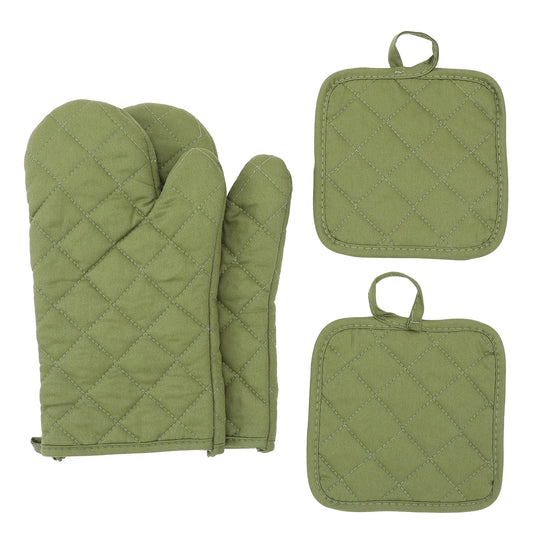 Oven glove four piece set, insulated, heat-resistant, microwave oven gloves, kitchen cooking insulated gloves, baking tools
