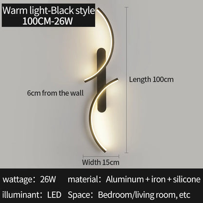 Modern Minimalist Wall Sconce Stylish Wall Lamp LED Sleek C Shape