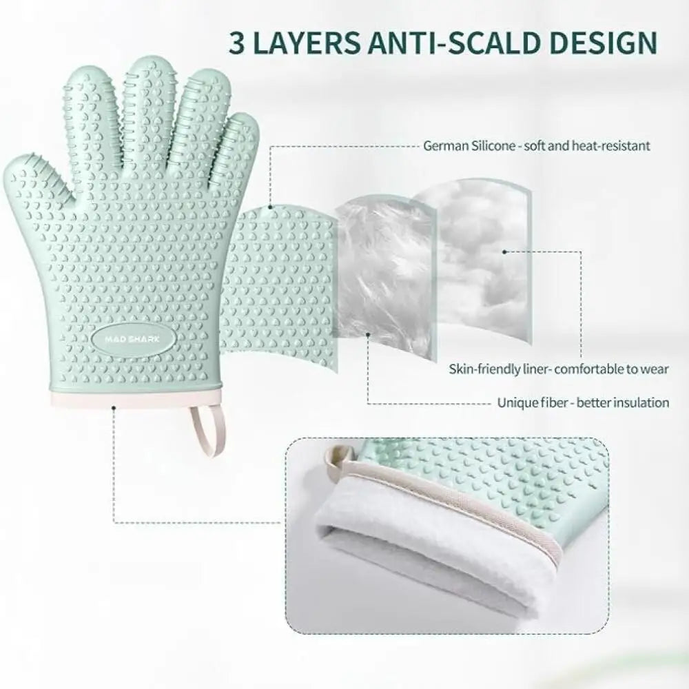 Oven Baking Gloves Oven Mitts Microwave Oven Gloves High-temperature Kitchen Baking Tools Bakeware Resistant Gloves