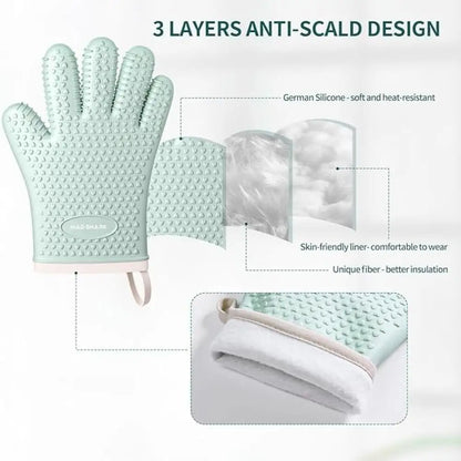 Oven Baking Gloves Oven Mitts Microwave Oven Gloves High-temperature Kitchen Baking Tools Bakeware Resistant Gloves