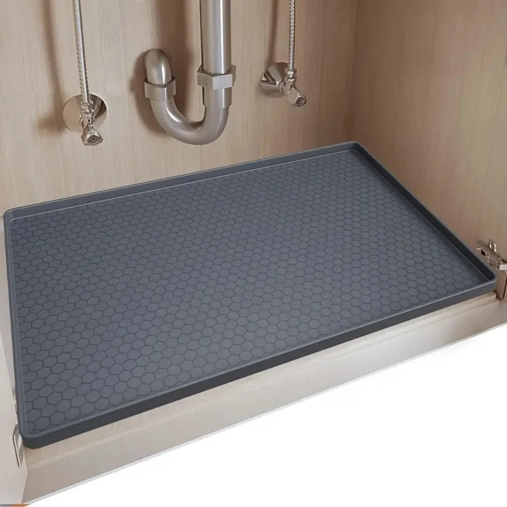 Under Sink Mat, 34"×22“ Silicone Bathroom Sink Mat, Under Sink Liner Drip Tray and Protectors for Bottom of kitchen Sink