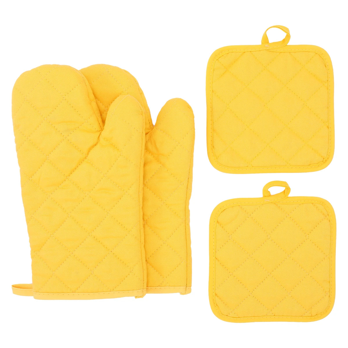 Oven glove four piece set, insulated, heat-resistant, microwave oven gloves, kitchen cooking insulated gloves, baking tools
