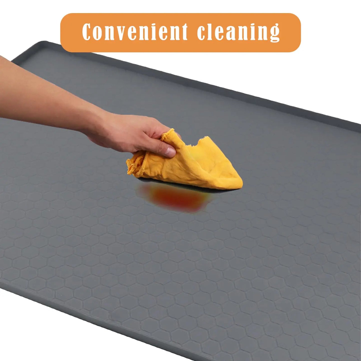 Under Sink Mat, 34"×22“ Silicone Bathroom Sink Mat, Under Sink Liner Drip Tray and Protectors for Bottom of kitchen Sink