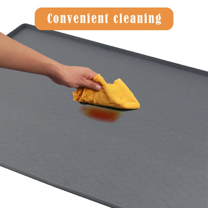 Under Sink Mat, 34"×22“ Silicone Bathroom Sink Mat, Under Sink Liner Drip Tray and Protectors for Bottom of kitchen Sink