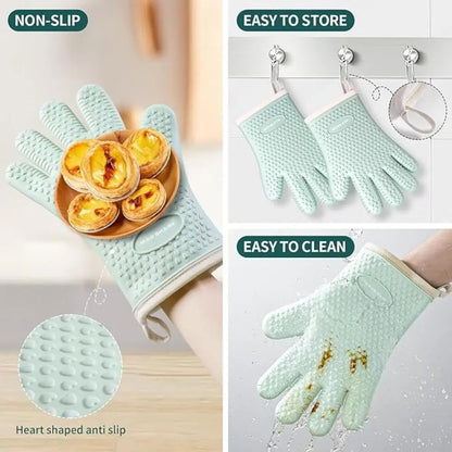 Oven Baking Gloves Oven Mitts Microwave Oven Gloves High-temperature Kitchen Baking Tools Bakeware Resistant Gloves