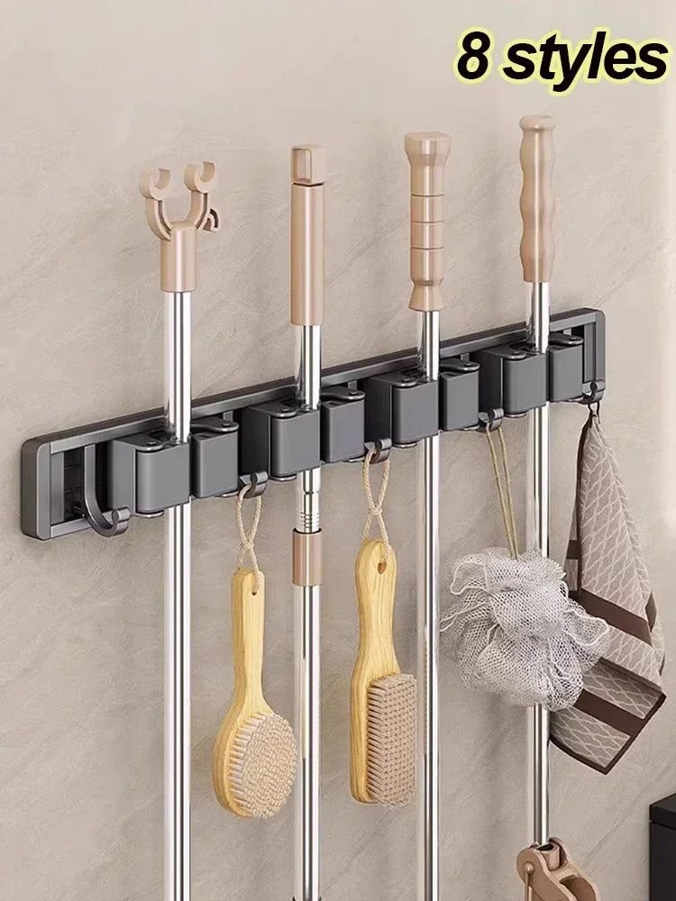 Mop and Broom Organizer Mop Holder Rack Mop Holder Wall Mounted