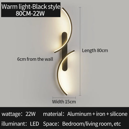 Modern Minimalist Wall Sconce Stylish Wall Lamp LED Sleek C Shape