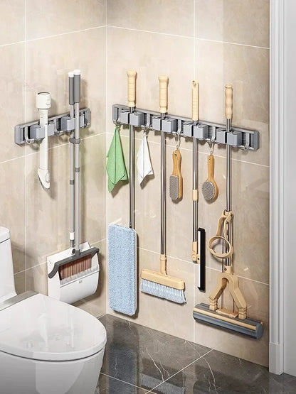 Mop and Broom Organizer Mop Holder Rack Mop Holder Wall Mounted