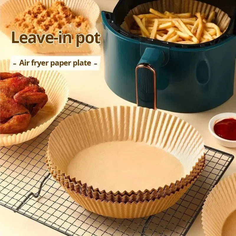 50pcs/set Disposable Air Fryer Parchment Oil and Water-proof Disposable Cooking Paper