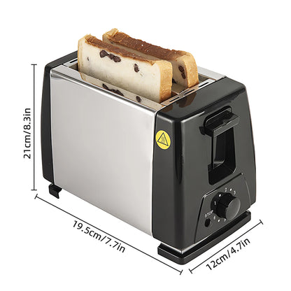 Toaster 2 Slice Wide Slot with 6 Preset Temperature and Timing Small Stainless Steel Bread Toaster with Manual Stop