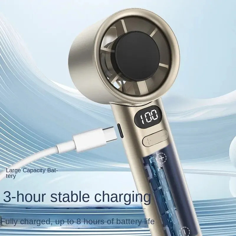 Portable Hand Fan , 120 Wind Speeds, Mini Bladeless Handheld Fan,