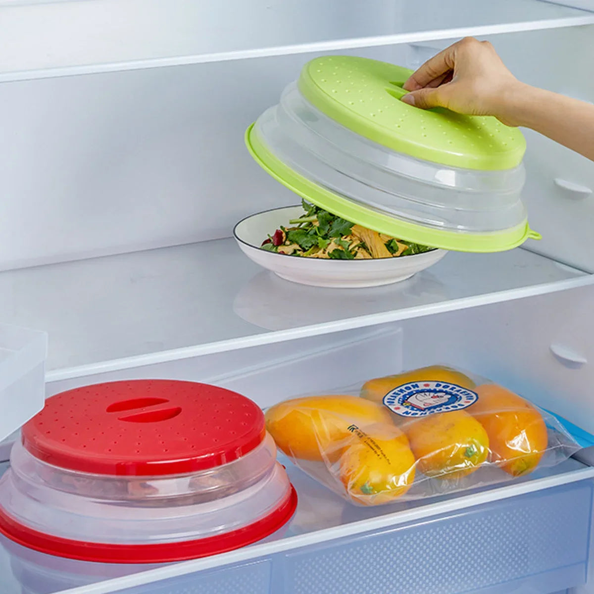 Microwave Splatter Cover Heating  Folding Cover Silicone Fresh-keeping Cover