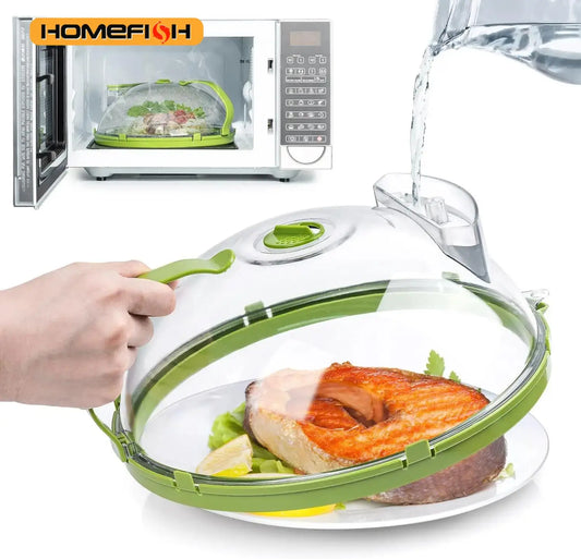 Microwave Food Cover Clear Microwave Splash Guard with Steamer and Handle