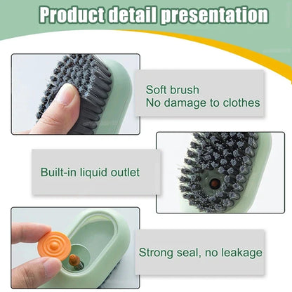 Shoes Brush Automatic Liquid Discharge Multifunction Press Out Shoes Cleaner