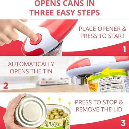Portable Automatic Can Opener Electric Can Opener Hands-Off/Smooth Edge/Battery Operated One Touch Opener Electric Can Openers