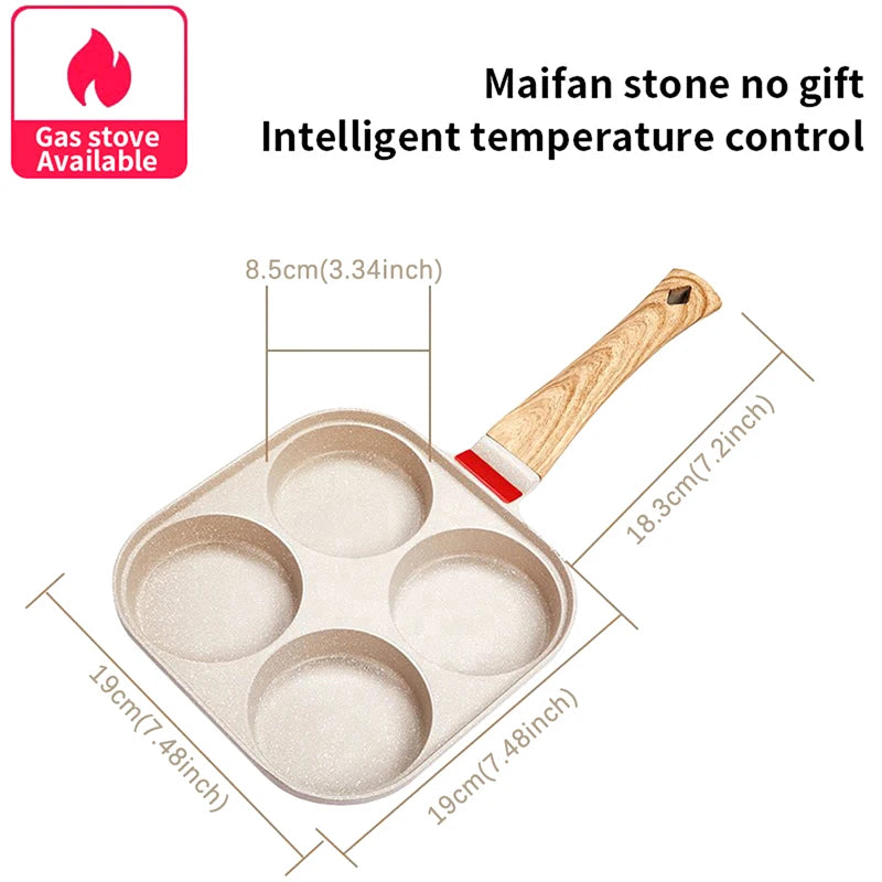 Non-stick Egg Pancake Four-hole Frying cooking Pan