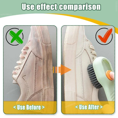 Shoes Brush Automatic Liquid Discharge Multifunction Press Out Shoes Cleaner