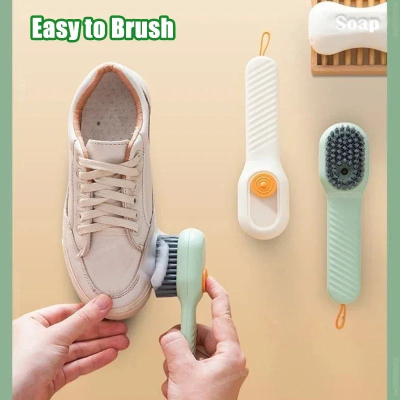 Shoes Brush Automatic Liquid Discharge Multifunction Press Out Shoes Cleaner